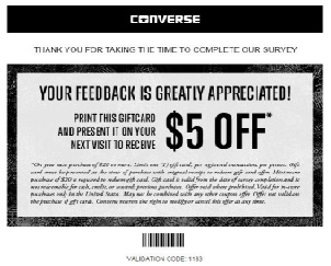 converse survey coupon