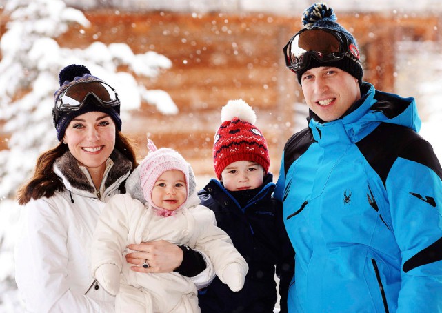 Prince William and Princess Kate skiing in the French Alps pictures