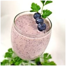 Blue Berries and Avocado Juice with Flaxseeds